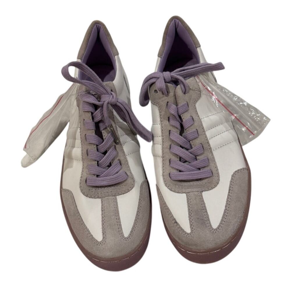 *DS22 MICHAEL KORS Women's Suede Kai Mixed-Media Sneaker Purple/White Size 6